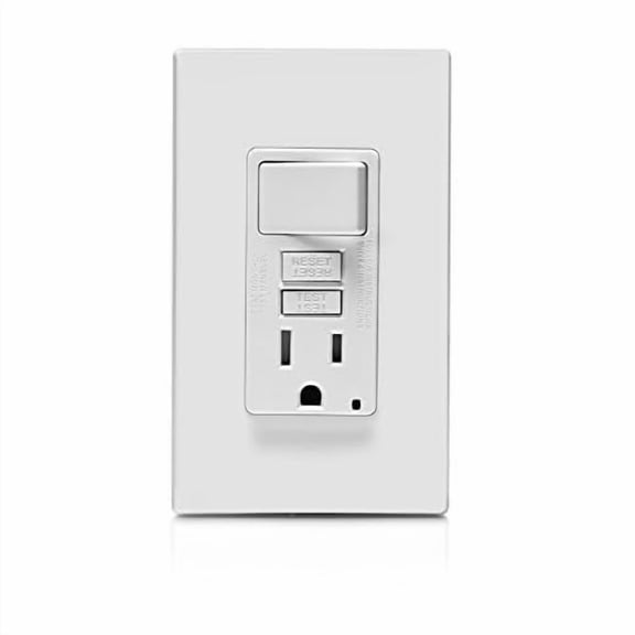 Leviton GFSW1-W, 15A 125V White GFCI Combination Switch Electrical Outlet