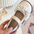 thumbnail image 5 of Viluyesy Girls Leather Dress Shoes - British Style Soft Sole Slip-On Princess Flats With Lace Bow Toddler School Party Wedding Beige Size 12, 5 of 10
