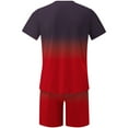 thumbnail image 2 of Mens Short Shorts,T-Shirts for Men,'S T-Shirt Set Colorless Gradient Printing Round Neck Short Sleeve T-Shirt Shorts Regular Casual Sports Shorts Two Piece Set,Short Shorts for Men, 2 of 5