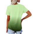 thumbnail image 3 of JUNWELL Plus Size Ombre T-Shirts for Women 2024 V Neck Tops Contrast Gradient Color Basic Tees Raglan Wide Short Sleeve Shirts Summer Fashion Breathable Loose Fit Flowy Casual Blouse Army, 3 of 5