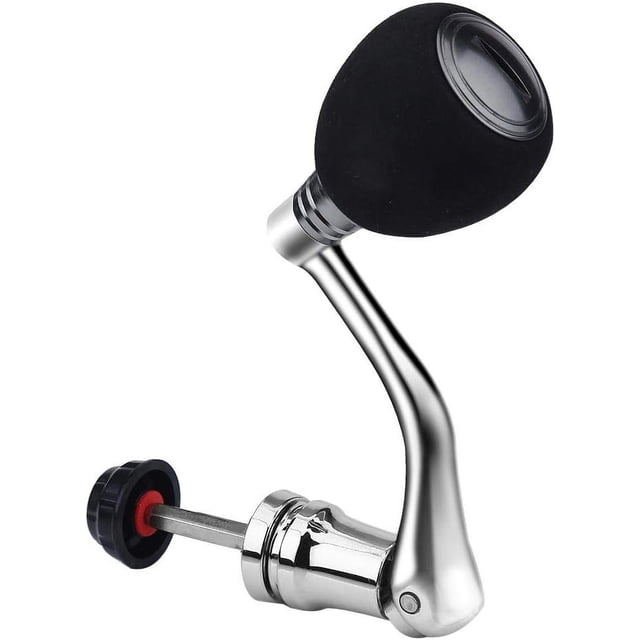 ZOUSSIQI Reel Replacement Handle, Metal Rocker Arm Grip Spinning Metal Made hex Trunk Spinning Fishing Reel with EVA Premium Metal Comfortable and Anti-Slip CA919-42583