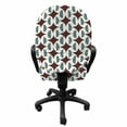 thumbnail image 3 of Retro Office Chair Slipcover, Vintage Geometric Funky Half Circles and Stars Ethnic on Pastel Backdrop, Protective Stretch Decorative Fabric Cover, Standard Size, Brown Ivory Slate Blue, by Ambesonne, 3 of 5