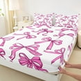 thumbnail image 3 of Manfei Dreamy Princess Bowknot Full Size Sheets, Kawaii Cute Cartoon Bow Bed Sheets, Teens Kids Girls Female Sheet Sets, Lightweight Room Decor, 4-Piece, 3 of 7