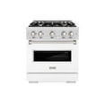 thumbnail image 2 of ZLINE 30 in. 4.2 cu. ft. Classic Dual Fuel Range with 4 Burner Gas Cooktop and Electric Convection Oven in DuraSnow Stainless Steel with White Matte Door (CDRS-WM-30), 2 of 2