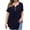 Navy-21, variant on Mittory Women's Plus Size Henley Shirts Pleated Buttons Up Tunics Summer Short Sleeve Flowy Tops