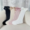 thumbnail image 1 of JUNWELL 4pairs Girls Bow Decor Fashionable Socks For Daily Life, 1 of 6