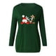 thumbnail image 4 of Mujeres Tallas grandes Casual Cuello redondo Suelto Impreso Bolsillo Manga larga Tops Mujer Blusa Fridja bvmnju3211, 4 of 5