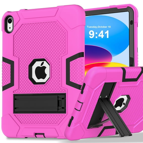 TECH CIRCLE iPad 10th Generation Case, iPad 10th Generation Case 2022, Protective Case for iPad 10th Generation with Kickstands, Shockproof & Sturdy New iPad 10.9 Inch Case 2022,Rose/black