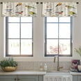 thumbnail image 4 of LALILO Kitchen Curtain Valance Colorful Floral Birds Green Rod Pocket Window Curtain 52"x 18" Set of 2, 4 of 7
