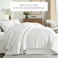 thumbnail image 3 of 8-Piece Bedding Bundle with Comforter Set, Bed Sheets & Bed Skirt in White Ultra Soft Microfiber for Queen Size Beds, 3 of 17