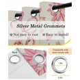 thumbnail image 5 of Happy Valentine's Day Blackout Curtains 45 Inches Long, Kitchen Black Out Window Treatments, Romantic Pink Flamingo Floral Burlap Thermal Insulated Lined Drapes for Small Window with Grommet 42"x45", 5 of 8