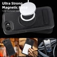 thumbnail image 6 of ELEHOLD Leather Case For iPhone 16e Magnetic Shockproof Cover, Mag Safe Compatibl, with Invisible Magnet Kickstand, Black, 6 of 8