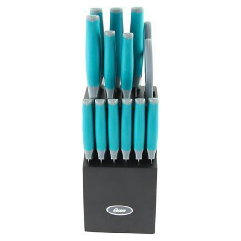 Oster Lindbergh Stainless-Steel 14-Piece Cutlery Set, Teal