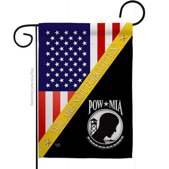 Americana Home & Garden G142014-BO 13 x 18.5 in. You Not Forgotten Garden Flag with Armed Forces Service Double-Sided Decorative Vertical Flags House Decoration Banner Yard Gift