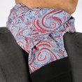 thumbnail image 1 of Red Grey Paisley Mens Silk Scarf - Designer neck scarf for winters, 1 of 1