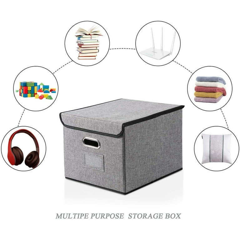 Rebrilliant Internet's Best Collapsible File Storage Organizer Box With Lid  - Decorative Linen Hanging Filing & Storage Office Box - Letterlegal -  Strong Durable - Toys Blankets Binders - Cream - 1 Pack & Reviews