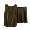 thumbnail image 3 of QATAINLAV Lounge Sets for Women Soft Modal Sleeveless Tank Tops and Shorts Sleepwear 2 Piece Outfits Lightweight Pajamas Matching Set, Army Green, L, 3 of 8