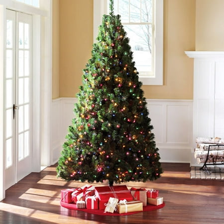 Holiday Time 7' Pre-Lit Douglas Fir Artificial Christmas Tree, Multi ...