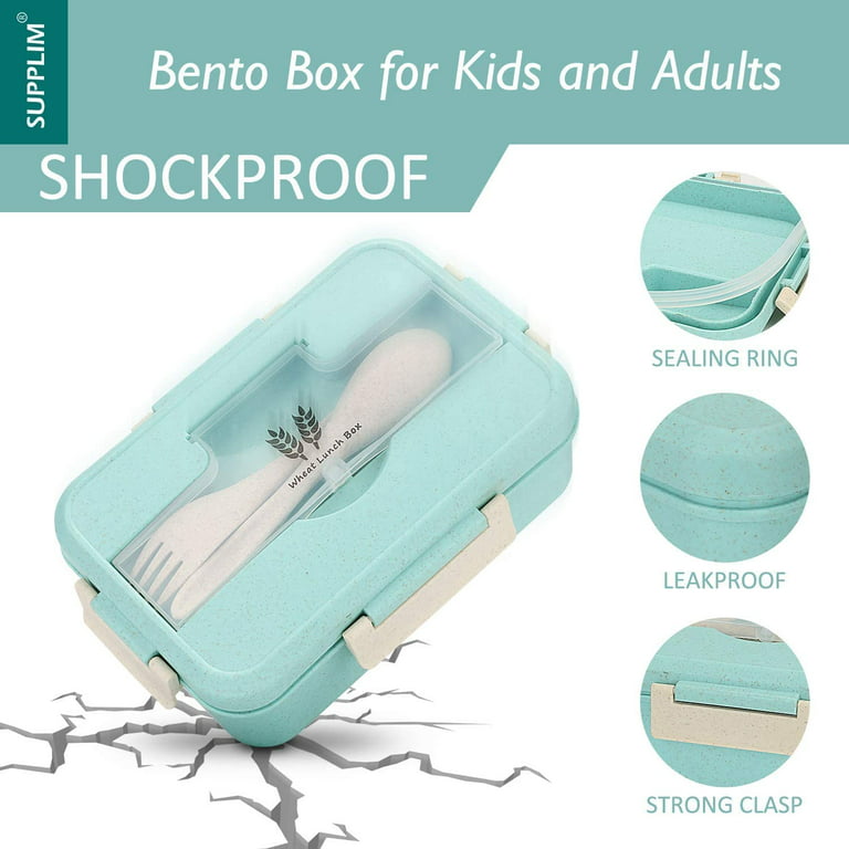 Bento Box For Kids Adults Lunch Box With 3 Compartment, 1200ML Lunch Boxes  Containers For Men Women (Khaki)