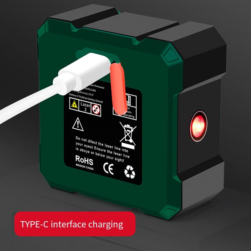 Type-c Rechargeable Level with Magnetic Base & LCD Display
