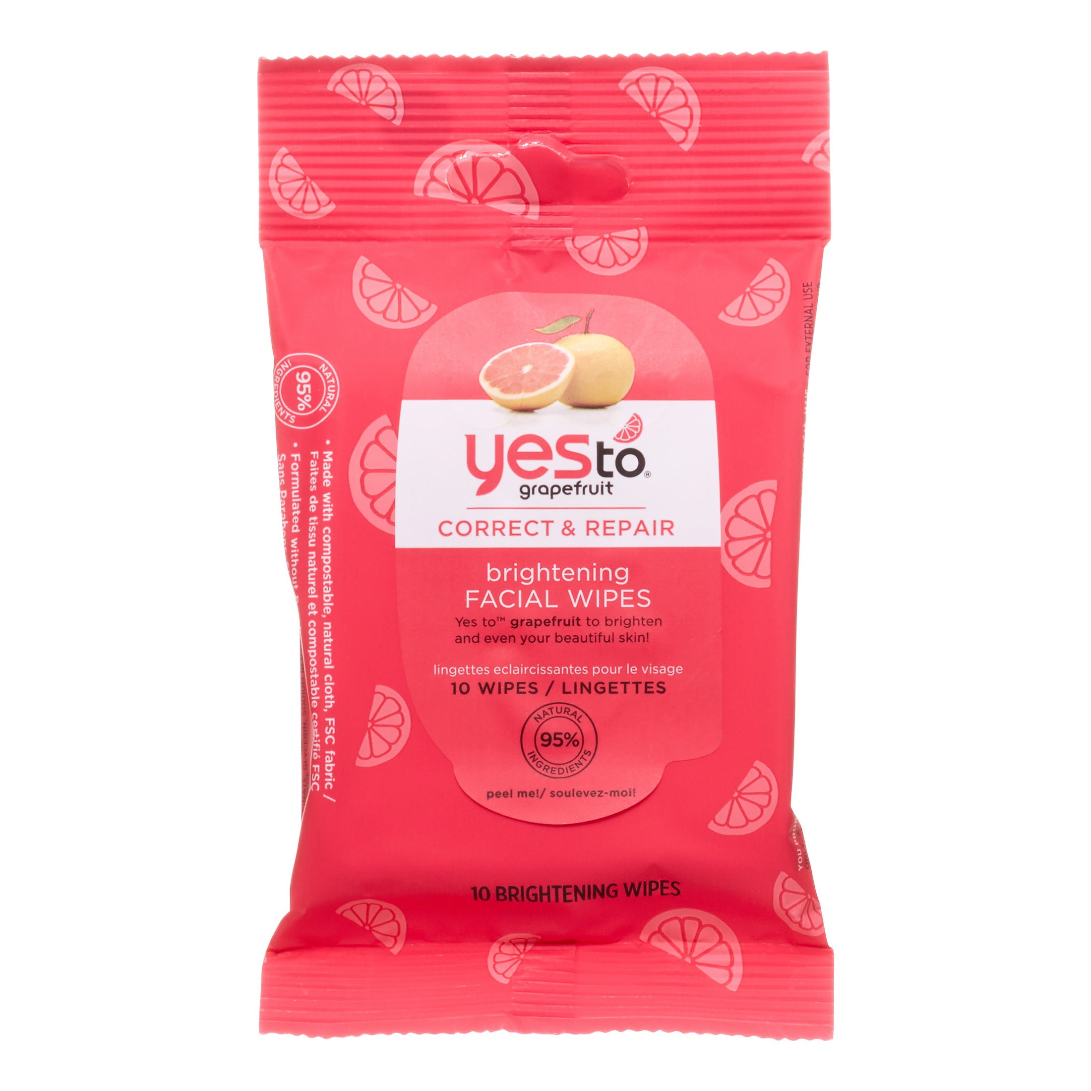 Yes To Grapefruit Correct & Repair Facial Wipes, 10 Ct