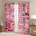 thumbnail image 2 of Homewish Western Cowgirl Black Out Curtains,Pink Vintage Bohemian Boots Pack Of 2 (42X63 Each)For Girls Kids, 2 of 6