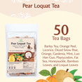thumbnail image 2 of Pear Loquat Tea&Tangerine Peel Pu’er Tea&Bamboo Cane&Thatch Root Tea, 22.9oz (125 count)/3 pack, Throat Comfort, Clean Lungs, Puer Tea, Immune, 100% Natural Whole Material Teabags, 2 of 16