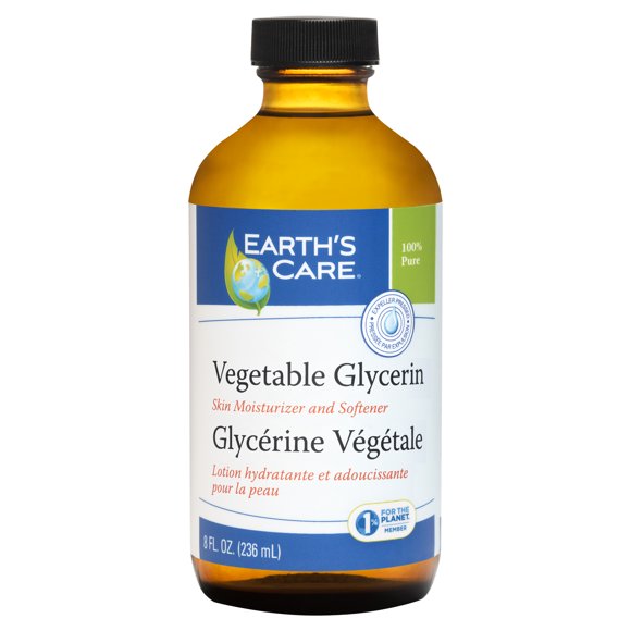 Earth's Care Glycérine Liquide Pure Glycérine Végétale pour Soins de la Peau et des Cheveux, 8 Fl OZ