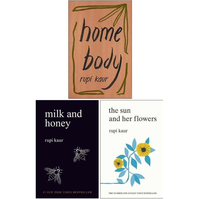 Rupi kaur collection 3 books set (home body milk and honey the sun and her flowers) Simon & schuster Pasta Blanda