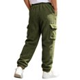 thumbnail image 6 of Xdegoge Boys Sherpa Fleece Cargo Pants Fuzzy Warm Joggers with Side Pockets Elastic Waist Winter Heavyweight Lounge Track Pants, 6 of 9