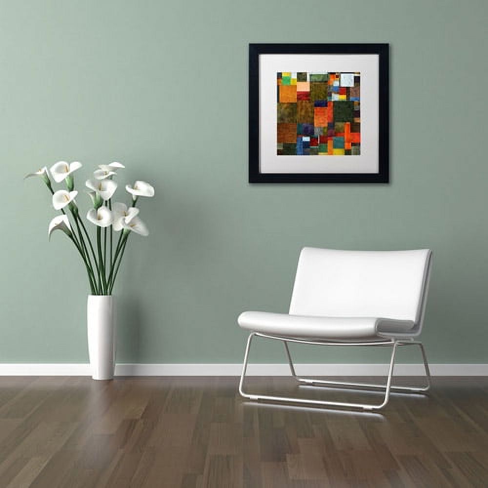 Trademark Fine Art "Brocade Color Collage 3" Canvas Art by Michelle Calkins, White Matte, Black Frame