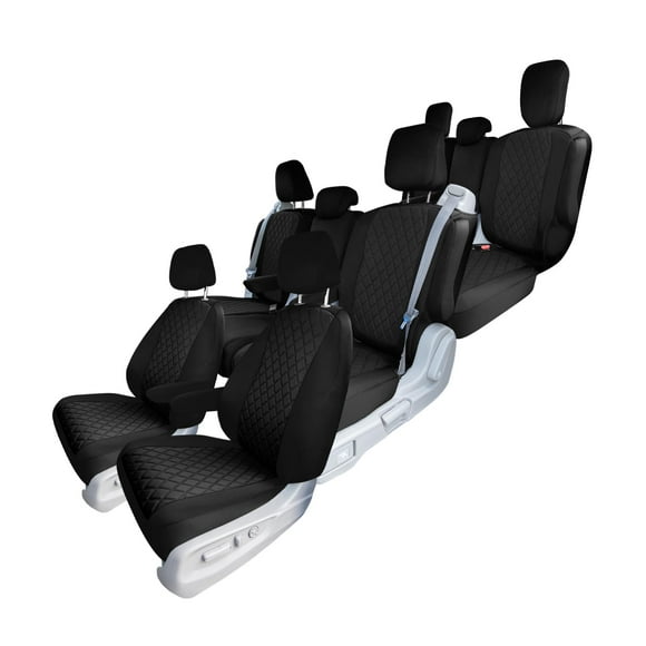 For 2018–2023 Honda Odyssey FH Group Neoprene Custom Fit Waterproof Car Seat Covers - Full Set Black