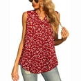 thumbnail image 3 of Camiseta sin mangas con cuello en V y estampado informal para mujer a la moda Fridja  qr5242, 3 of 8