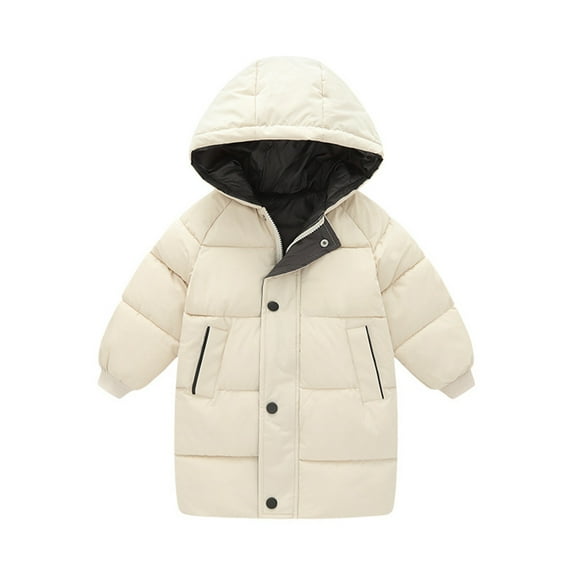 XBASW Kids Toddler down Cotton Jackets Mid-Length Coat Warm Winter Boys Girls Hooded Outerwears Thicken Snowsuit for 1-10 Years
