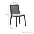 thumbnail image 3 of Monarch Dining Side Chair in Black Black Heathered Weave Ivory, 3 of 9
