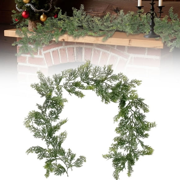Zaxius Real Touch Garland Christmas Cedar Garland Christmas Garland For Stairs Railing Christmas Wreaths, Garlands & Swags Mantel Garland Garland For Mantle Fireplace Decor