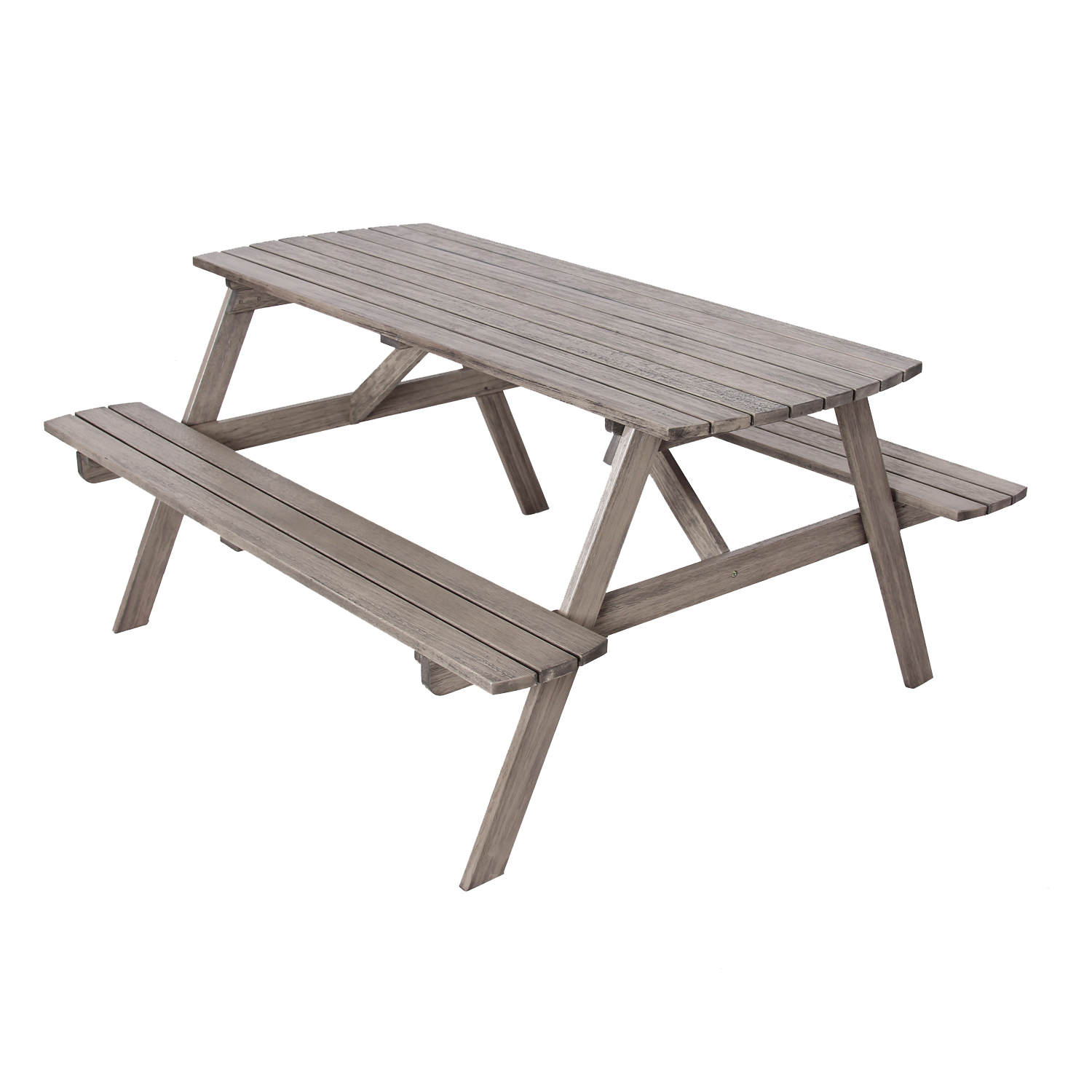 Mainstays Martis Bay Wood Outdoor Picnic Table, Gray - image 2 of 6