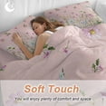 thumbnail image 4 of Farmhouse Floral 4 Piece Duvet Cover Set California King Size Wildflowers Herb Plant Retro Pink Texture Soft Bedding Set Comforter Cover, 1 Duvet Cover 1 Flat Sheets and 2 Pillowcases, 4 of 9