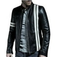 thumbnail image 2 of Mens Leather Jacket Slim Fit Biker Motorcycle Genuine Lambskin Jacket Coat A192, 2 of 4