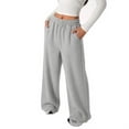thumbnail image 2 of Teen Girls Wide Leg Sweatpants Cozy Joggers High ed Straight Leg Pants for Big Relaxed Drape Soft Comfort Girls Bottoms Trousers 14-15T, 2 of 4