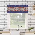 thumbnail image 4 of 4th of July Curtain Valances for Windows, American Flag Patriotic Star Flowers Blue Rod Pocket Valance Window Treatments Short Curtains for Kitchen Bathroom Living Room, 4 of 6