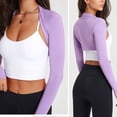 thumbnail image 4 of ZPAQI Ladies Sun Protection Clothing Womens Yoga Shrug Crop Tops Open Front Cardigan, 4 of 17