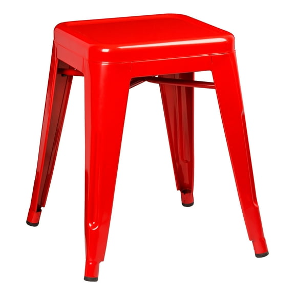 Norwood Commercial Furniture Backless Metal Stack Stool - 18" Seat Height Red (Pack of 2)