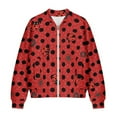 thumbnail image 4 of DISNIMO Ladybug Floral Printed Jackets for Women V Neck Sweatshirts Zip Up Outerwear Jacket Long Sleeve Sweatshirts with Pockets, 4XL, 4 of 7