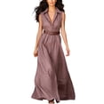 thumbnail image 2 of Aimik Womens Belted Collared Maxi Shirt Dress Sleeveless V Neck Loose Fit Summer Vacation Beach Long Dresses with Pockets, 2 of 6