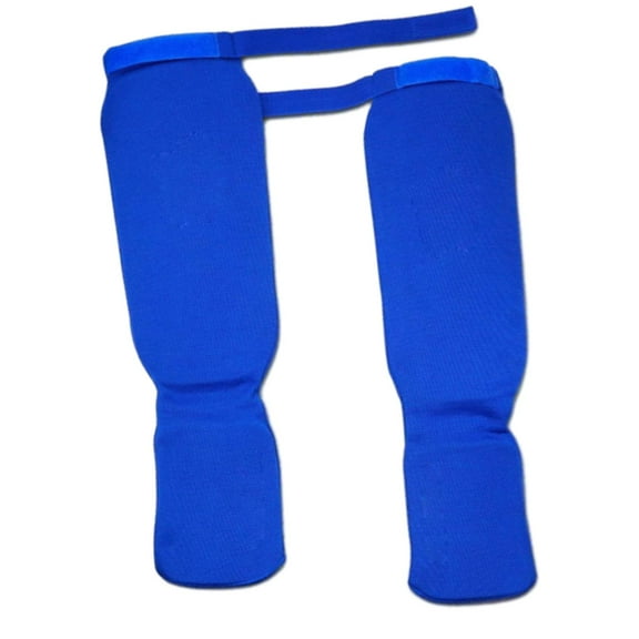 Espinilleras Cola Protectores de Empeine y Piernas para Sparring Taekwondo Mma Color Azul M