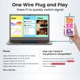 thumbnail image 4 of Portable Monitor with Keyboard,14inch 1080P FHD Lapdock Compatible with Raspberry Pi/Mini PC/Phone/PC/Game Console,CrowView Note Built-in Battery(Full Feature TypeC & HDMI Cable Included), 4 of 5