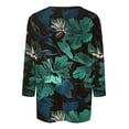 thumbnail image 5 of JTZGDY 3/4 Length Sleeve Tops for Women Loose Fit Casual Beach Tropical Printed Summer Crewneck Oversized Tunic Blouse Lightweight Cozy Graphic Vacation T-Shirts Multicolor#14 XL, 5 of 6