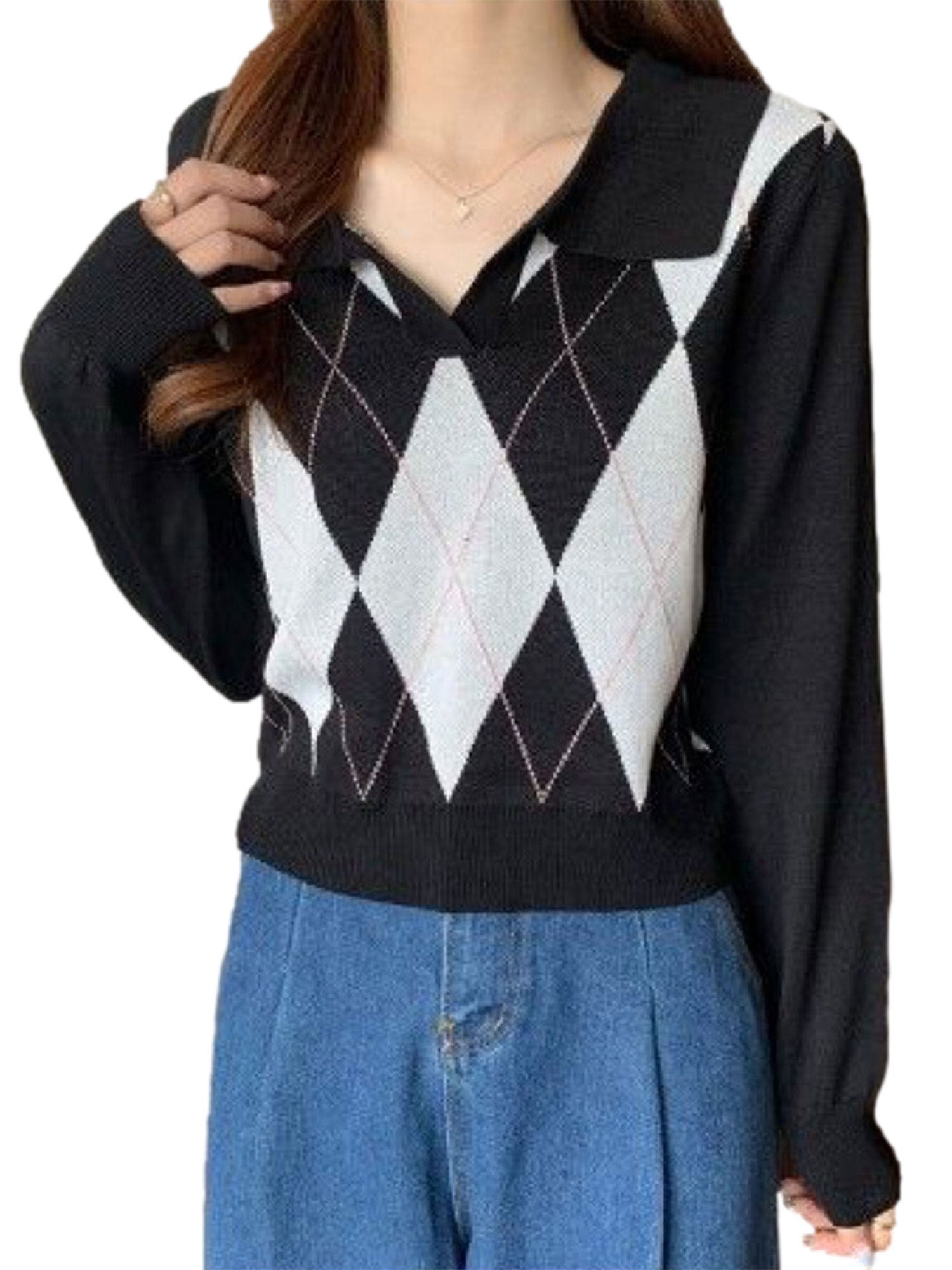 diamond plaid sweater