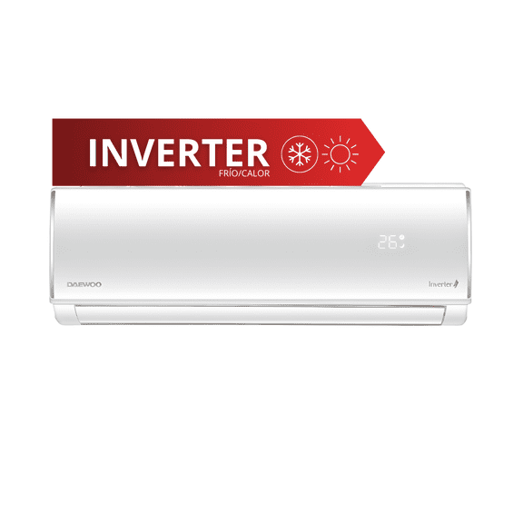 Aire Minisplit Inverter 1 ton (12,000 btu) 110v Frío y Calor Daewoo